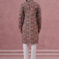 Abstract Printed Cotton Blend Kurta Pyjama (65KP P 5384 Grey ) [FF] [A-1-4]