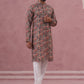 Abstract Printed Cotton Blend Kurta Pyjama (65KP P 5384 Grey ) [FF] [A-1-4]