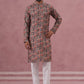 Abstract Printed Cotton Blend Kurta Pyjama (65KP P 5384 Grey ) [FF] [A-1-4]