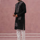 Black Silk Blend Embroidered Kurta Pyjama Set (65KP P 5386 Black ) [FF] [A-1-4]