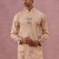 Men's Foil Printed Festive Kurta Pyjama Set (65KP P 5388 Beige ) [FF] [A-1-4]
