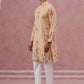 Men's Foil Printed Festive Kurta Pyjama Set (65KP P 5388 Beige ) [FF] [A-1-4]