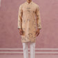 Men's Foil Printed Festive Kurta Pyjama Set (65KP P 5388 Beige ) [FF] [A-1-4]