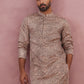 Men’s Thread Work & Printed Kurta Pyjama Set (65KP P 5390 Beige ) [FF] [A-1-4]