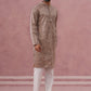 Men’s Thread Work & Printed Kurta Pyjama Set (65KP P 5390 Beige ) [FF] [A-1-4]
