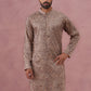 Men’s Thread Work & Printed Kurta Pyjama Set (65KP P 5390 Beige ) [FF] [A-1-4]