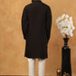 Silk Blend Embroidered Kurta Pyjama Set for Men (65KP 5399 Black ) [FF] [B-1-2]