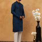 Silk Blend Embroidered Kurta Pyjama Set for Men (65KP 5399 Royal ) [FF] [B-1-2]