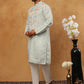 Silk Blend Embroidered Kurta Pyjama (65KP 5400 Blue ) [FF] [B-1-2]