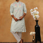 Silk Blend Embroidered Kurta Pyjama (65KP 5400 Blue ) [FF] [B-1-2]