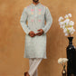 Silk Blend Embroidered Kurta Pyjama (65KP 5400 Blue ) [FF] [B-1-2]