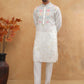 Silk Blend Embroidered Kurta Pyjama (65KP 5400 White ) [FF] [B-1-2]