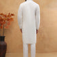 Silk Blend Embroidered Kurta Pyjama (65KP 5400 White ) [FF] [B-1-2]