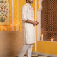 Silk Blend Embroidered Kurta Pyjama ( 65KP P 5400White )