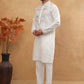 Silk Blend Embroidered Kurta Pyjama (65KP 5400 White ) [FF] [B-1-2]