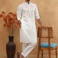 Silk Blend Embroidered Kurta Pyjama (65KP 5400 White ) [FF] [B-1-2]