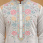 Silk Blend Embroidered Kurta Pyjama (65KP 5400 White ) [FF] [B-1-2]