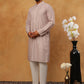 Cotton Blend Printed & Embroidered Kurta Pyjama (65KP 5402 Beige ) [FF] [Q-12-13]