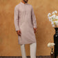 Cotton Blend Printed & Embroidered Kurta Pyjama (65KP 5402 Beige ) [FF] [Q-12-13]