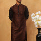 Men’s Silk Blend Embroidered Kurta Pyjama (65KP 5403 Coffee ) [FF] [B-1-2]