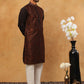 Men’s Silk Blend Embroidered Kurta Pyjama (65KP 5403 Coffee ) [FF] [B-1-2]