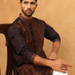 Men’s Silk Blend Embroidered Kurta Pyjama (65KP 5403 Coffee ) [FF] [B-1-2]