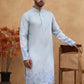 Men’s Cotton Blend Printed Kurta Pyjama (65KP 5404 Blue ) [FF] [B-1-2]