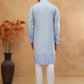 Men’s Cotton Blend Printed Kurta Pyjama (65KP 5404 Blue ) [FF] [B-1-2]