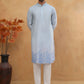 Men’s Cotton Blend Printed Kurta Pyjama (65KP 5404 Blue ) [FF] [B-1-2]