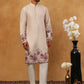 Men’s Cotton Blend Printed Kurta Pyjama (65KP 5404 Peach ) [FF] [B-1-2]