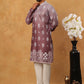 Printed Cotton Blend Kurta Pyjama Set (65KP 5405 Brown ) [FF] [P-8-7]