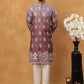Printed Cotton Blend Kurta Pyjama Set (65KP 5405 Brown ) [FF] [P-8-7]