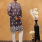 Printed Cotton Blend Kurta Pyjama Set (65KP 5405 Charcoal ) [FF] [P-8-7]