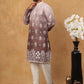 Printed Cotton Blend Kurta Pyjama Set (65KP 5405 Grey ) [FF] [P-8-7]