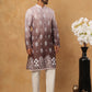 Printed Cotton Blend Kurta Pyjama Set (65KP 5405 Grey ) [FF] [P-8-7]