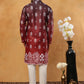 Printed Cotton Blend Kurta Pyjama Set (65KP 5405 Maroon ) [FF] [P-8-7]