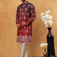 Printed Cotton Blend Kurta Pyjama Set (65KP 5405 Maroon ) [FF] [P-8-7]