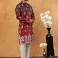 Printed Cotton Blend Kurta Pyjama Set (65KP 5405 Maroon ) [FF] [P-8-7]