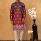 Printed Cotton Blend Kurta Pyjama Set (65KP 5405 Maroon ) [FF] [P-8-7]