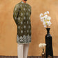 Printed Cotton Blend Kurta Pyjama Set (65KP 5405 Olive ) [FF] [P-8-7]
