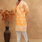 Printed Cotton Blend Kurta Pyjama Set (65KP 5405 Orange ) [FF] [P-8-7]