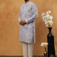 Printed & Embroidered Kurta Pyjama Set (65KP 5406 Blue ) [FF] [G-8]