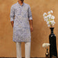 Printed & Embroidered Kurta Pyjama Set (65KP 5406 Blue ) [FF] [G-8]