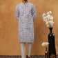 Printed & Embroidered Kurta Pyjama Set (65KP 5406 Blue ) [FF] [G-8]