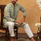 Printed & Embroidered Kurta Pyjama Set (65KP 5406 Green ) [FF] [G-8]