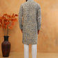 Printed & Embroidered Kurta Pyjama Set (65KP 5406 Olive ) [FF] [G-8]