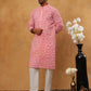 Printed & Embroidered Kurta Pyjama Set (65KP 5406 Pink ) [FF] [G-8]