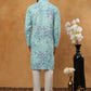 Printed & Embroidered Kurta Pyjama Set (65KP 5406 Sky ) [FF] [G-8]