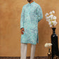 Printed & Embroidered Kurta Pyjama Set (65KP 5406 Sky ) [FF] [G-8]