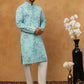 Printed & Embroidered Kurta Pyjama Set (65KP 5406 Sky ) [FF] [G-8]